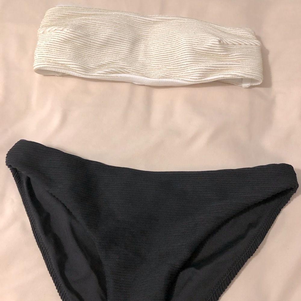 Metallic H&M Ribbed Bandeau Bikini Size 0 / 2